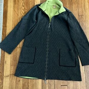 Damask zip up long sweater. Size Large